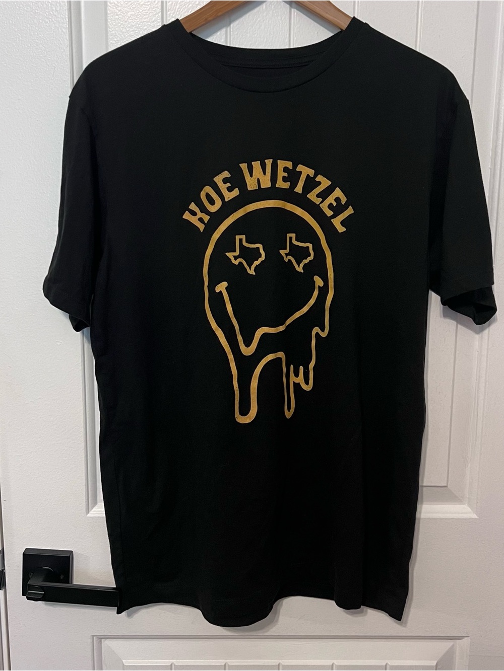 KOE WETZEL Black Graphic Drippy SmileyTee Size Large